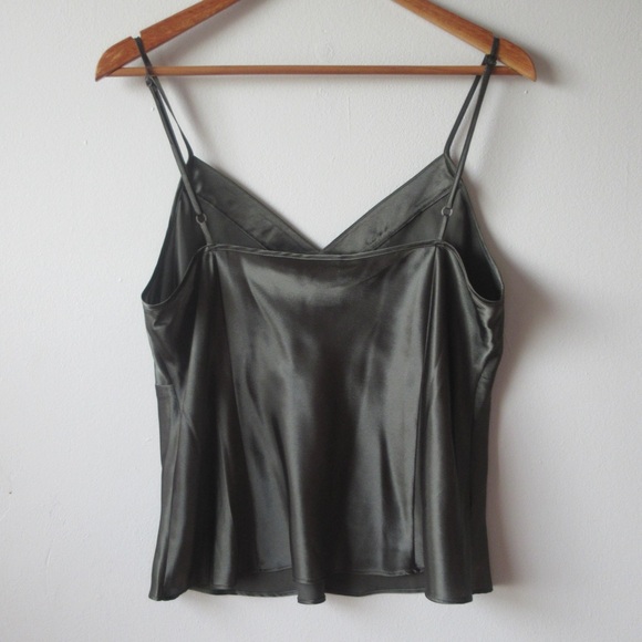 silky dark green babydoll cami top (nine west)🌟 - Picture 4 of 6